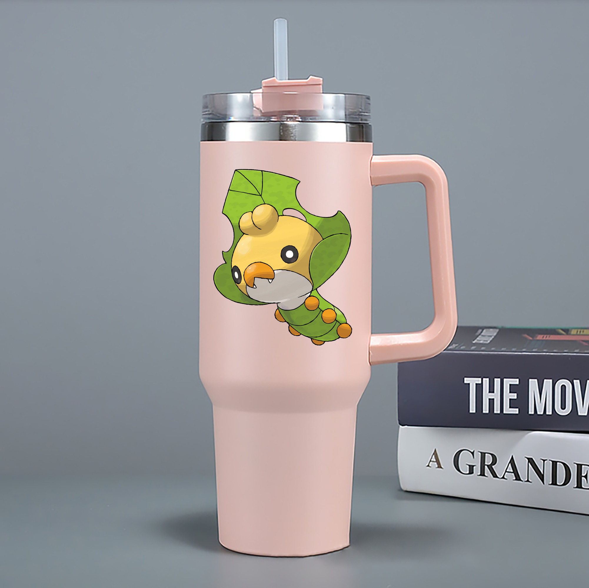 （画像用） ポケットモンスター Pokémon 1200mL車用タンブラー - クリスタルステッカー（プラスチックストロー付き）